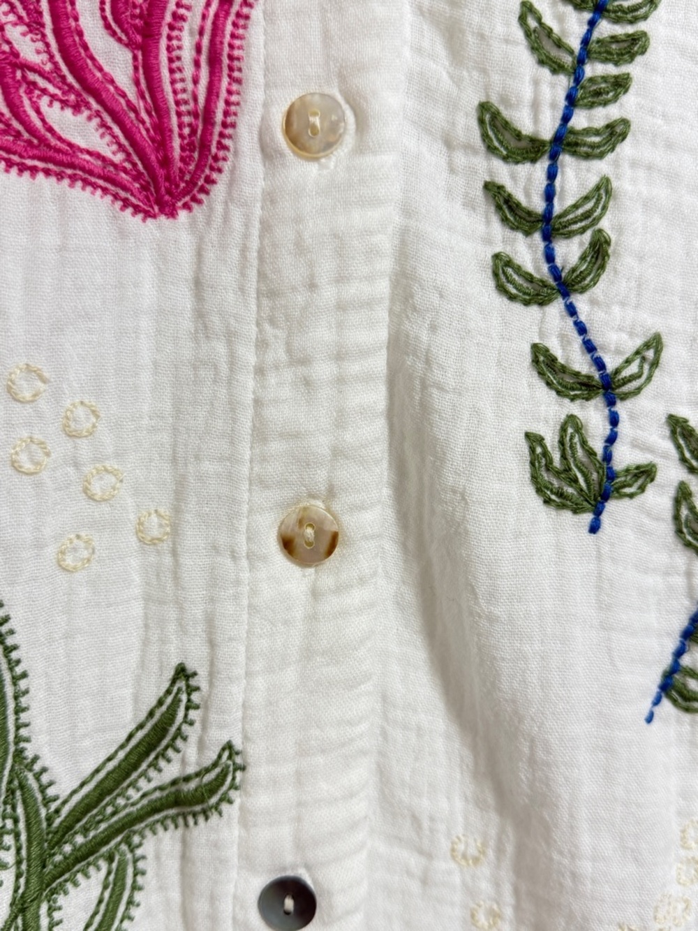 Soft Surroundings Escambia Gauze Tunic Shirt Embroidered Sea Life beach XL - Picture 9 of 9